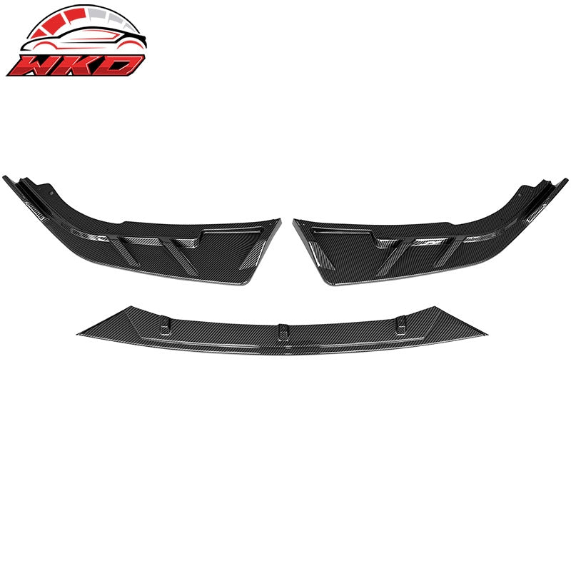 Fits 21-22 Honda Accord IKON V3 Style 3PCS Front Bumper Lip Carbon Fiber Print