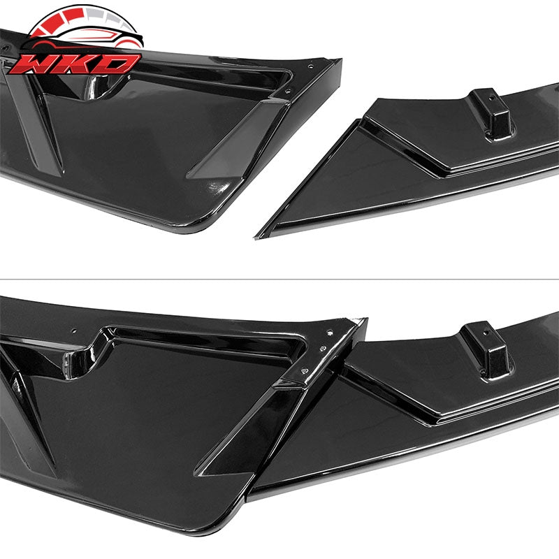 Fits 21-22 Honda Accord IKON V3 Gloss Black PP Front Bumper Lip Spoiler 3PCS