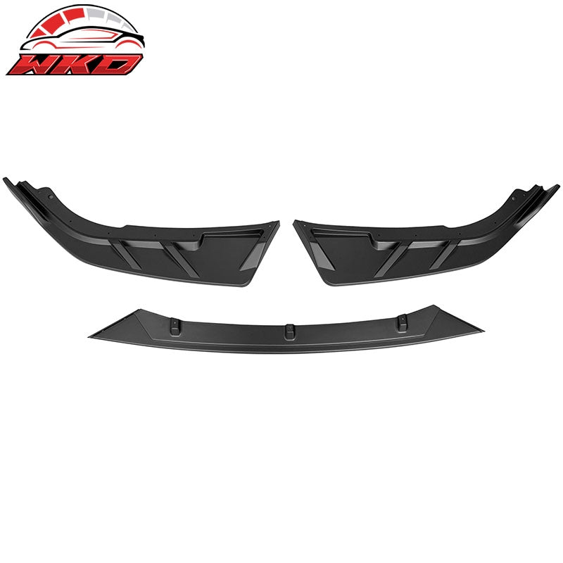 Fits 21-22 Honda Accord IKON V3 Style 3PCS Front Bumper Lip Kit PP Matte Black