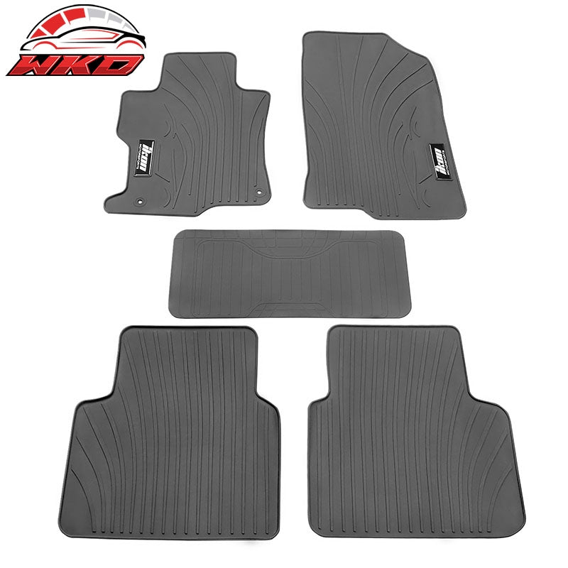 Fits 08-12 Honda Accord Latex Car Floor Mats Liner All Weather Gray Carpets 5PC