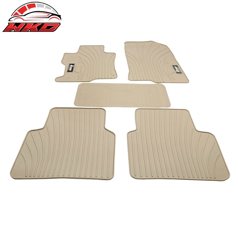 Fits 08-12 Honda Accord Beige Latex Rubber Car Floor Mats Custom Fit Carpets 5PC