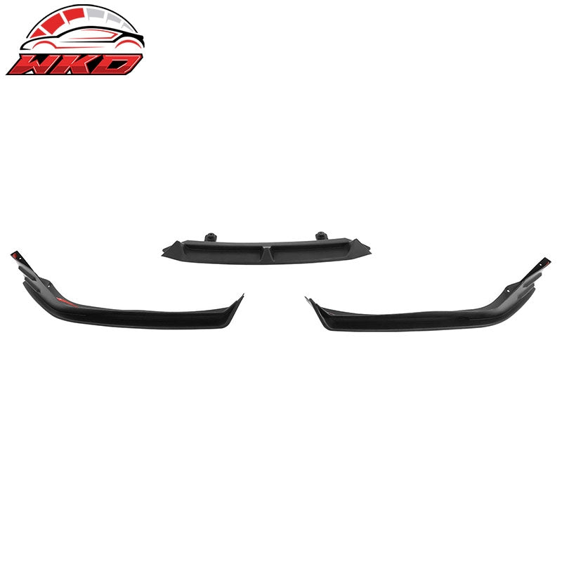 For 21-22 Honda Accord Matte Black Front Bumper Lip Spoiler Splitter PP 3PC