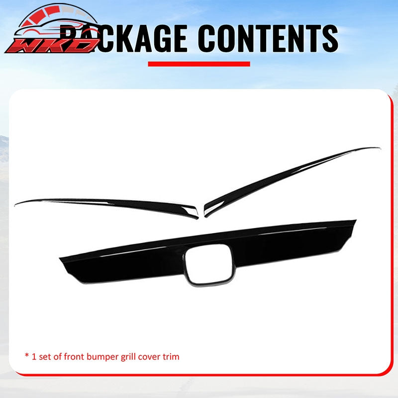 For 18-20 Honda Accord OE Style Front Bumper Grille Cover Trim ABS - Gloss Black