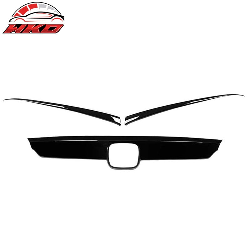 For 18-20 Honda Accord OE Style Front Bumper Grille Cover Trim ABS - Gloss Black