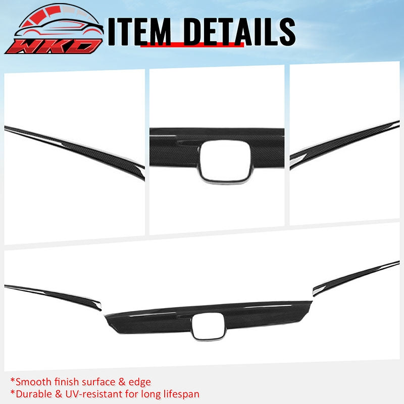 For 18-20 Honda Accord OE Style Front Grille Cover Trim ABS Carbon Fiber Print