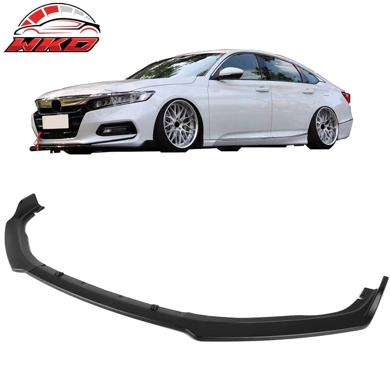 Fits 18-20 Honda Accord OE Style Front Bumper Lip Spoiler Kit 3PC Unpainted PP