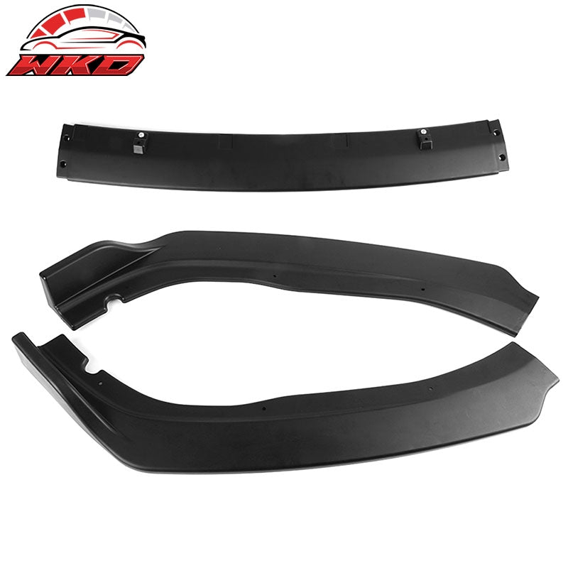 Fits 18-20 Honda Accord OE Style Front Bumper Lip Spoiler Kit 3PC Unpainted PP