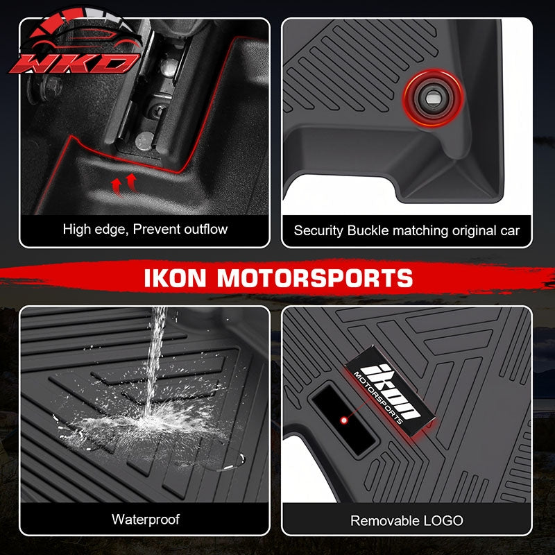 Fits 13-17 Honda Accord Sedan Anti-Slip Floor Mats All Weather TPE Carpets 3PCS