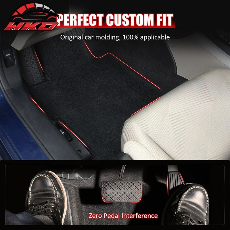 Fits 13-17 Honda Accord Sedan Floor Mats Nylon Black Non-Slip Auto Carpets 4PCS