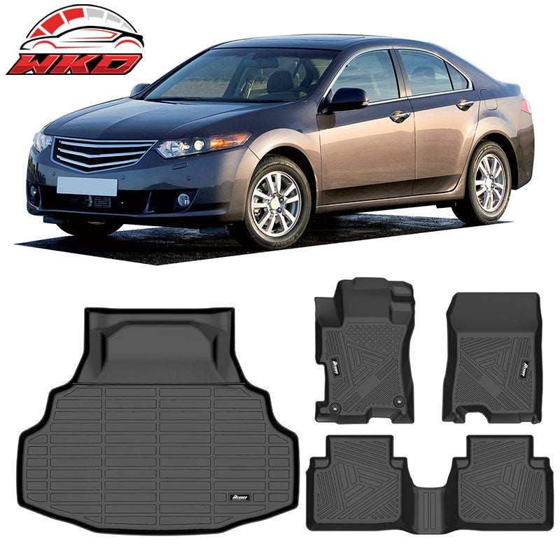 Wholesale 08-12 Honda Accord Sedan IKON Style TPE All Weather 3D Floor + Trunk Mats