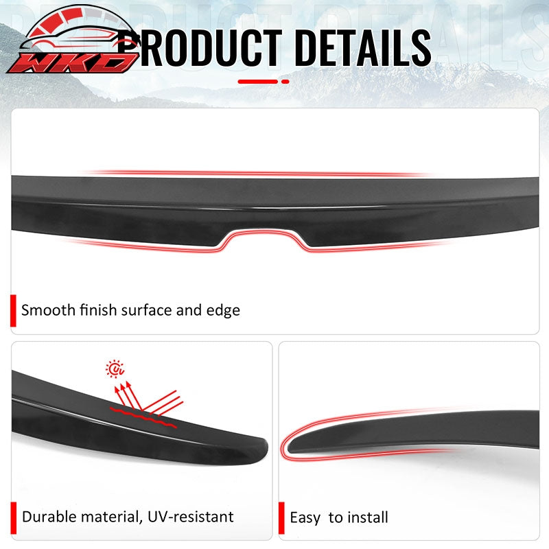 Fits 08-12 Honda Accord Sedan OE Style Trunk Spoiler Matte Black Rear Wing ABS