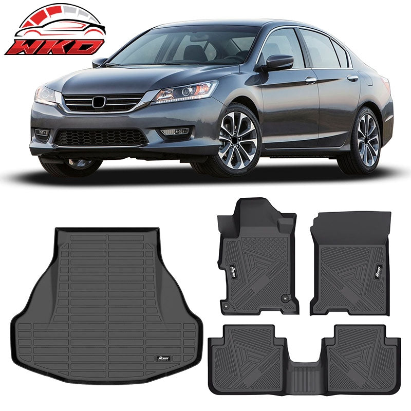 Wholesale 13-17 Honda Accord Sedan TPE All Weather 3D IKON Style Floor + Trunk Mats
