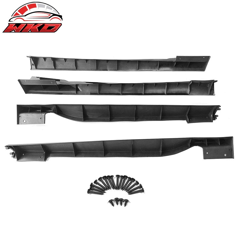 Fits 18-22 Honda Accord 4PCS Side Skirts Extension Rocker Panels PP Gloss Black