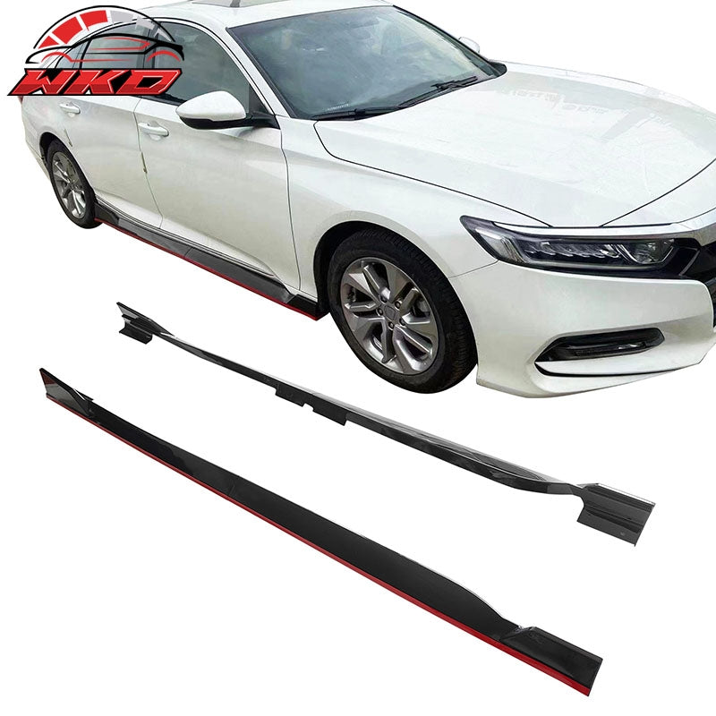 Wholesale 18-22 Honda Accord 4PCS Side Skirts Lip Extension PP Gloss Black W/Red Edge