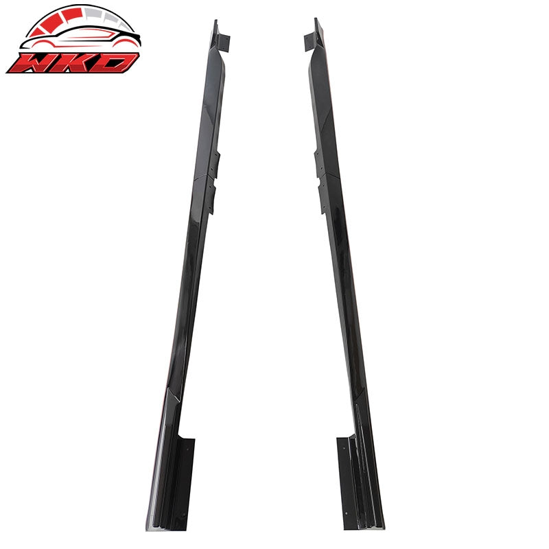Fits 18-22 Honda Accord 4PCS Side Skirts Lip Extension PP Gloss Black W/Red Edge