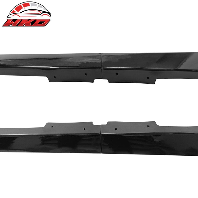 Fits 18-22 Honda Accord 4PCS Side Skirts Lip Extension PP Gloss Black W/Red Edge