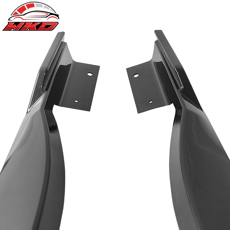 Fits 18-22 Honda Accord 4PCS Side Skirts Lip Extension PP Gloss Black W/Red Edge