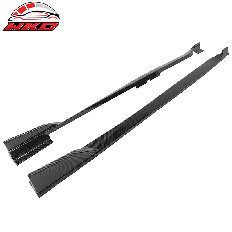 Fits 18-22 Honda Accord 4PCS Side Skirts Extension Panels PP Carbon Fiber Print