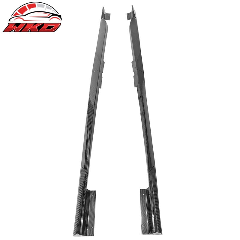 Fits 18-22 Honda Accord 4PCS Side Skirts Extension Panels PP Carbon Fiber Print