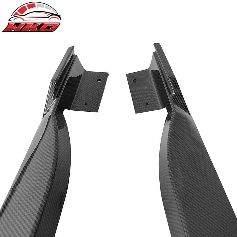 Fits 18-22 Honda Accord 4PCS Side Skirts Extension Panels PP Carbon Fiber Print