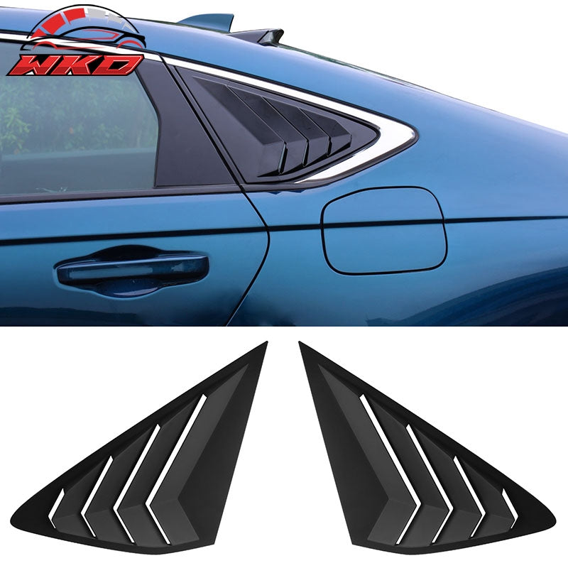 Fits 23-26 Honda Accord IKON Side Quarter Window Louver Covers ABS - Matte Black