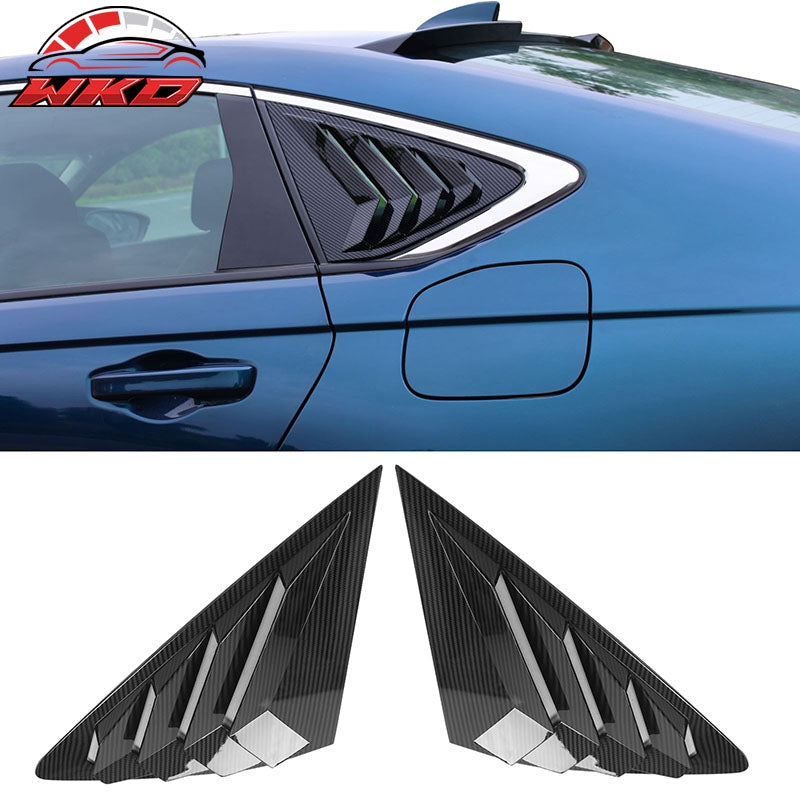 Fits 23-26 Honda Accord IKON Side Quarter Window Louvers ABS Carbon Fiber Print