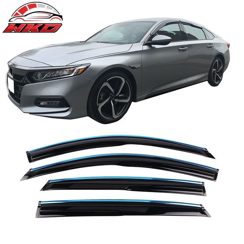 Wholesale 18-26 Honda Accord Mugen Style 4PCS Tape-On Window Visors W/Chrome Trim