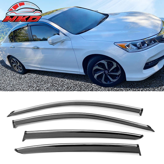 Wholesale 13-17 Honda Accord Chrome Trim Window Visors Sun Rain Deflector Guard Vent