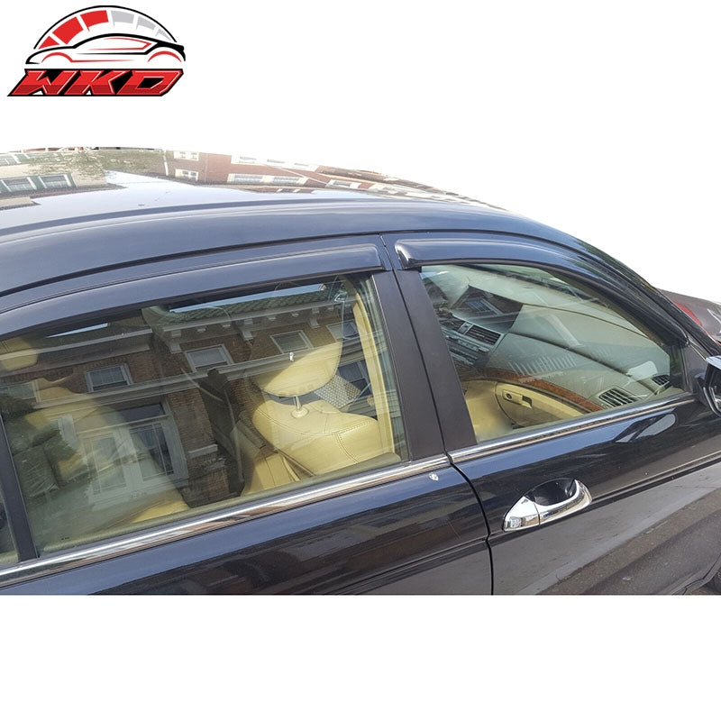Fits 08-12 Honda Accord 4Dr Sedan Tape-on Window Visors Rain Guards Acrylic 4PCS