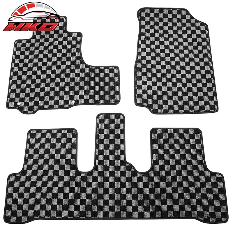 Wholesale For 07-11 Honda CR-V Auto Floor Mats Non-Slip Carpets Checkered Black Gray Plaid