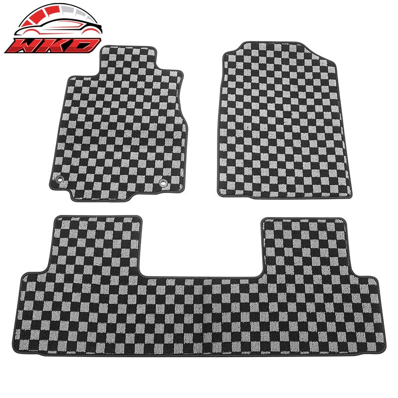 Wholesale For 12-16 Honda CR-V Auto Floor Mats Non-Slip Carpets Checkered Black Gray Plaid