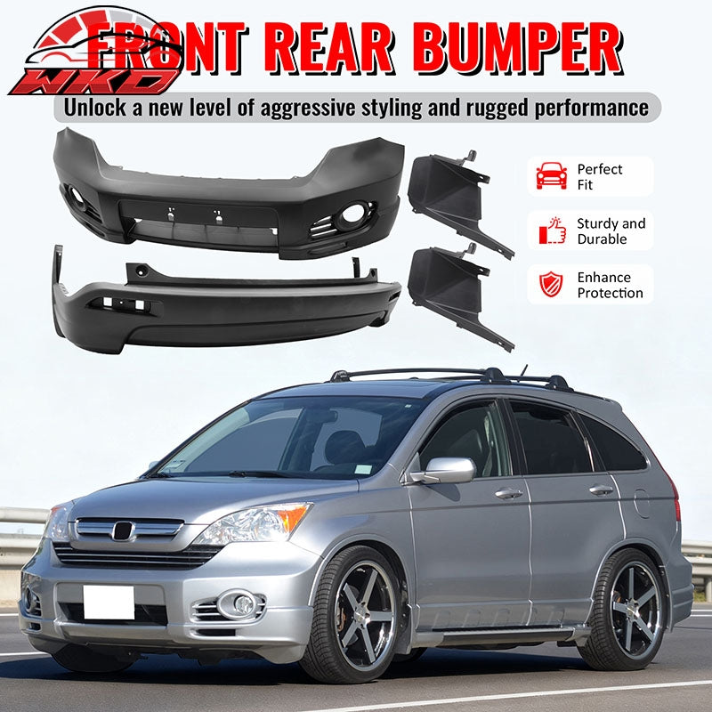 Fits 07-09 Honda CR-V CRV MD Style Front & Rear Bumper Cover Replacement PP