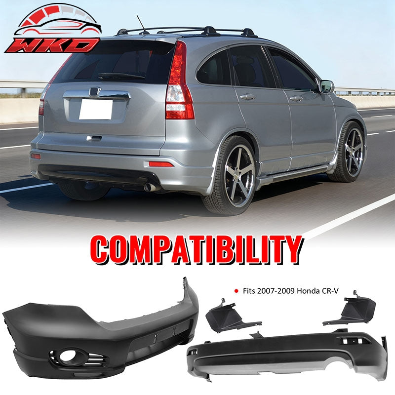 Fits 07-09 Honda CR-V CRV MD Style Front & Rear Bumper Cover Replacement PP