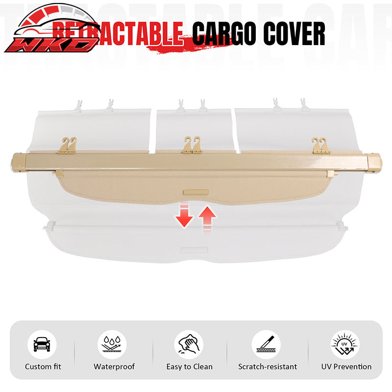 Fits 07-11 Honda CR-V OE Style Retractable Rear Trunk Privacy Cargo Cover Beige