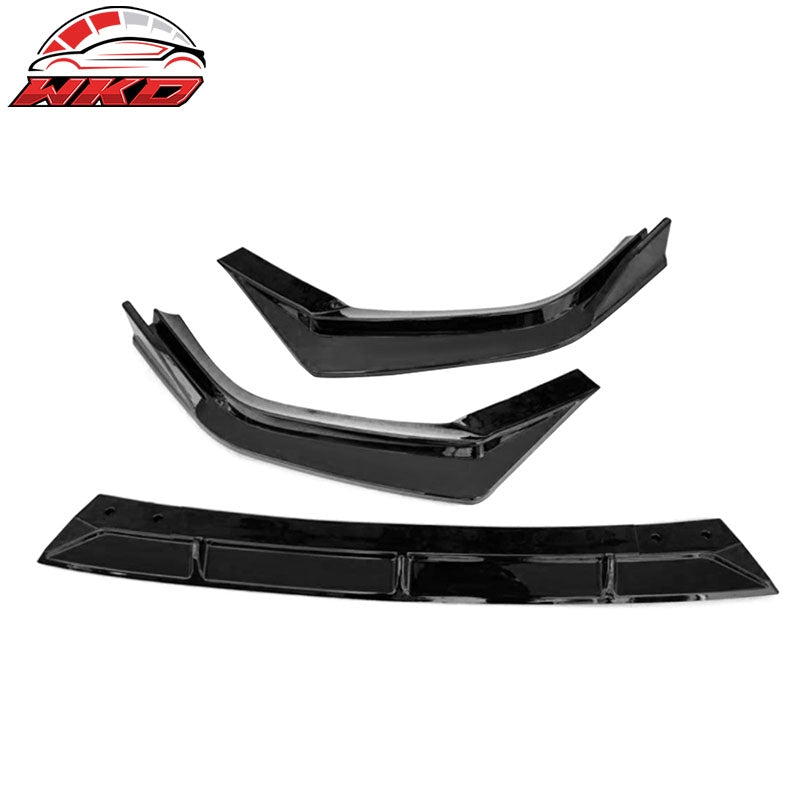For 23-26 Honda CR-V EX EX-L LX 4DR IKON Front Bumper Lip Spoiler PP Gloss Black