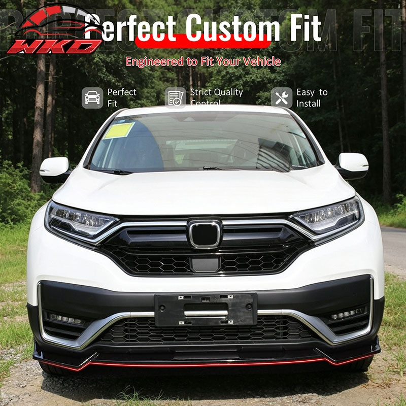 Wholesale 20-22 Honda CR-V IKON Style Front Bumper Lip Chin Spoiler Gloss Black 3PCS - Wikond Auto