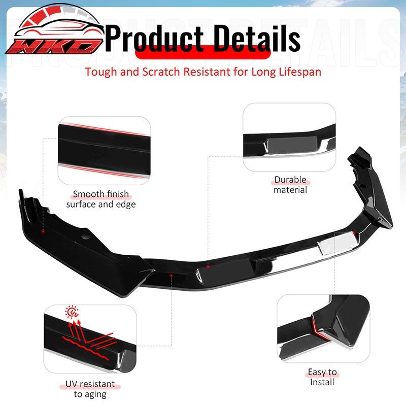 Wholesale 20-22 Honda CR-V IKON Style Front Bumper Lip Chin Spoiler Gloss Black 3PCS - Wikond Auto