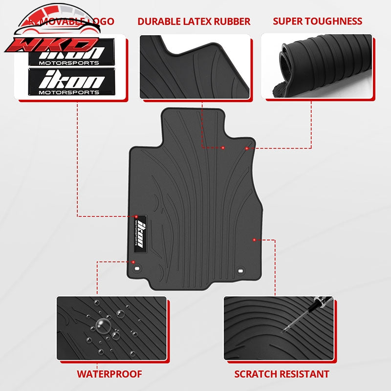 Fits 12-16 Honda CR-V Latex Car Floor Mats Liner All Weather Carpets Black 3PC