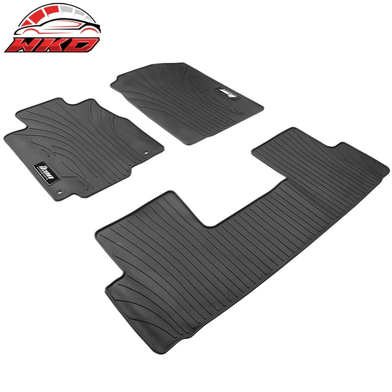 Fits 12-16 Honda CR-V Latex Car Floor Mats Liner All Weather Carpets Black 3PC