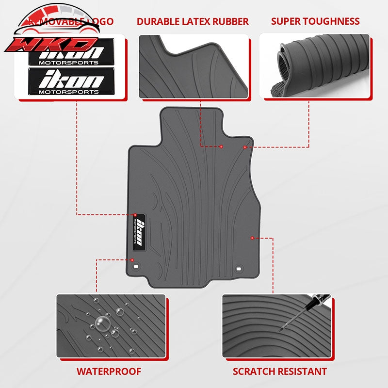 Fits 12-16 Honda CR-V Latex Car Floor Mats Liner All Weather Carpets Gray 3PC