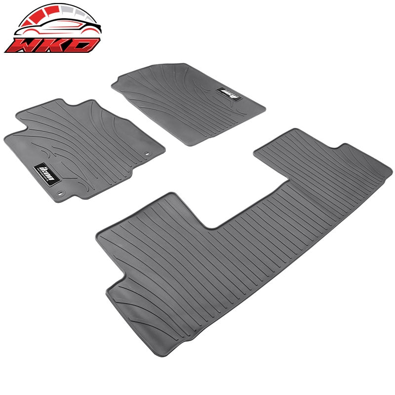 Fits 12-16 Honda CR-V Latex Car Floor Mats Liner All Weather Carpets Gray 3PC