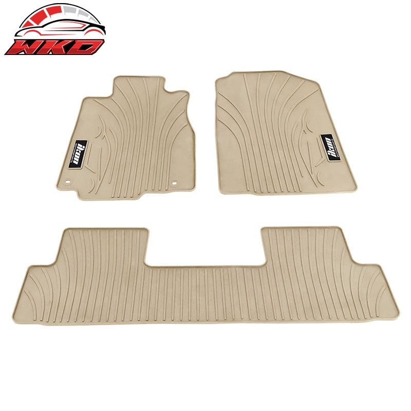 Fits 12-16 Honda CR-V Latex Rubber Floor Mats Liner Custom Fit Carpets Beige 3PC