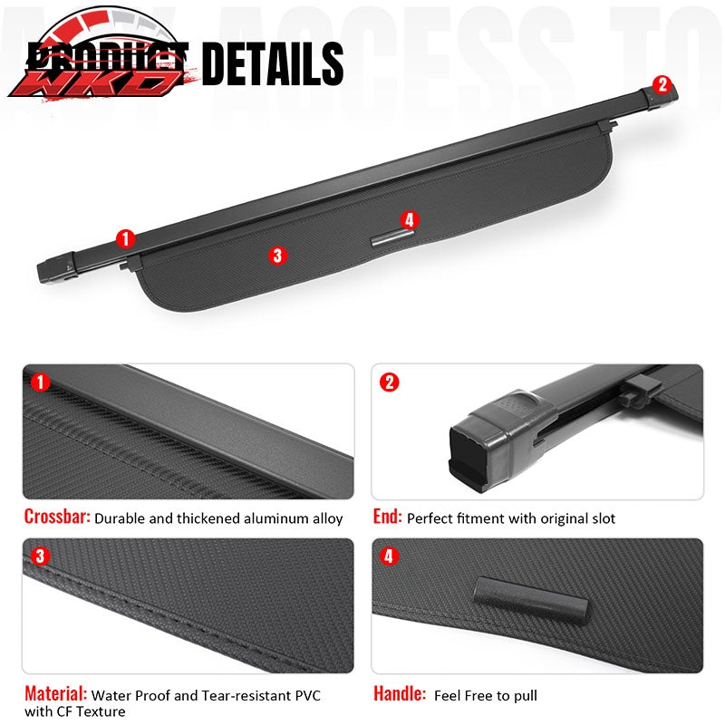 Wholesale 23-26 Honda CR-V Retractable Cargo Cover Trunk Shade Carbon Fiber Texture - Wikond Auto