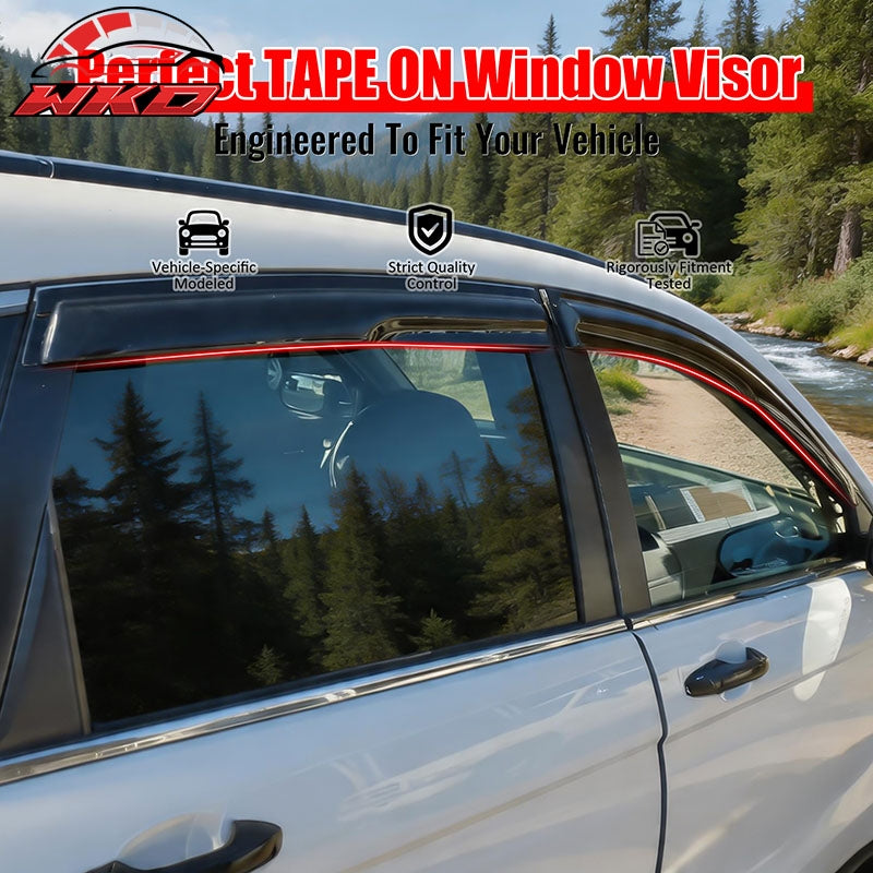 Fits 07-11 Honda CR-V Mugen Style Window Visor Acrylic Rain Guard Wind Deflector