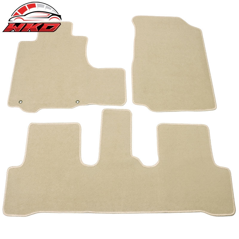 Wholesale 07-11 Honda CRV Floor Mats Nylon Beige Non-Slip Auto Carpets Front Rear 3PC