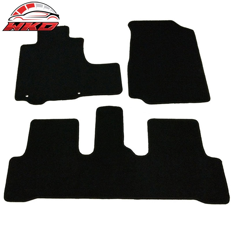 Wholesale 07-11 Honda CRV 3PC Front Rear Auto Floor Mats Non-Slip Carpets Nylon Black