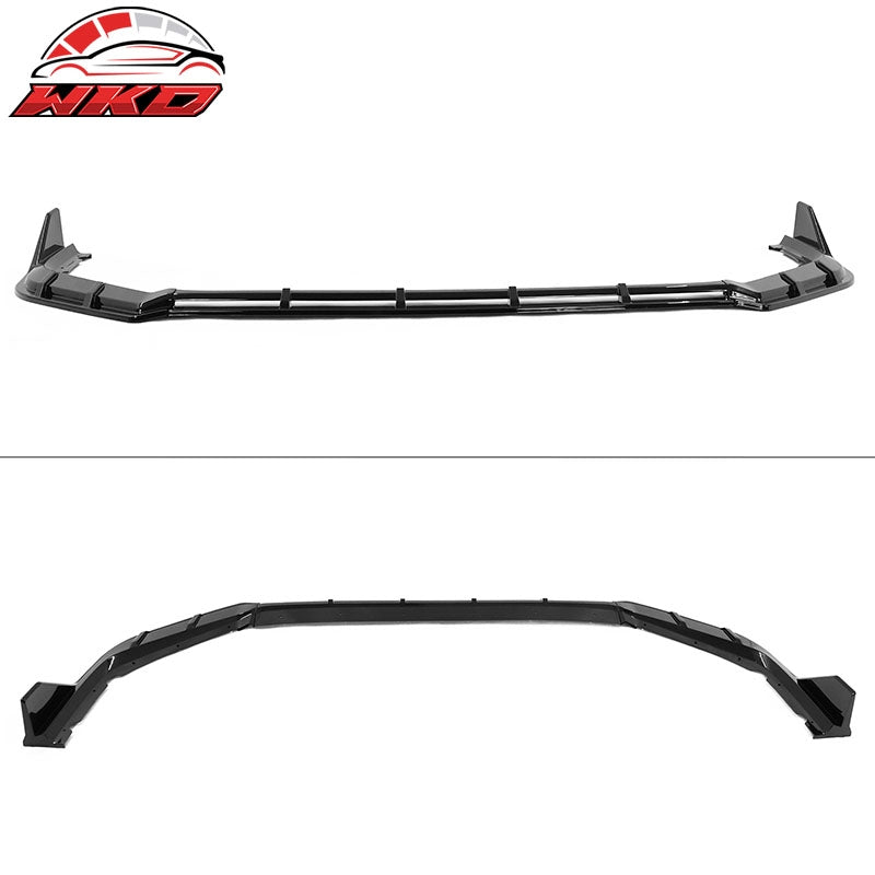Fits 22-24 Honda Civic 11th FE-C Style Gloss Black Front Bumper Lip Spoiler 3PCS