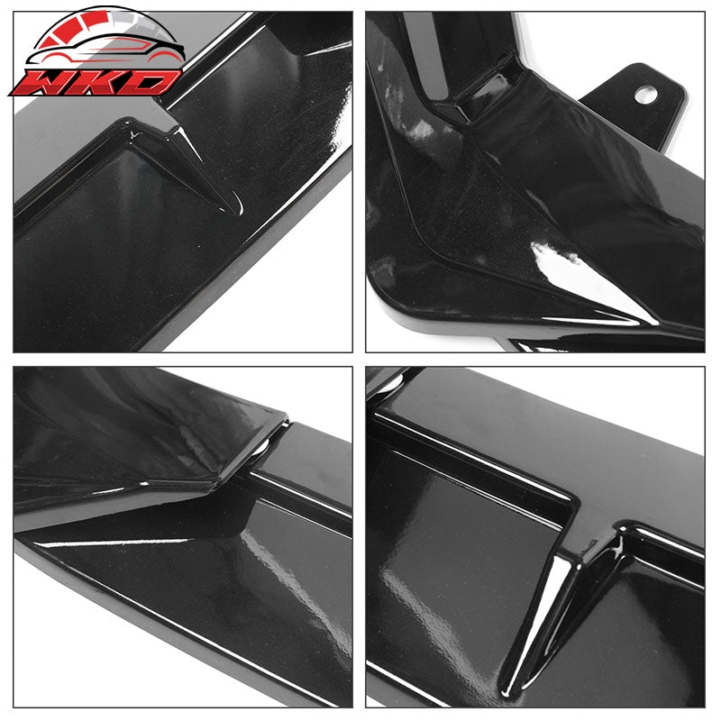 Fits 22-24 Honda Civic 11th Gen 3PCS Front Bumper Lip Spoiler PP Gloss Black