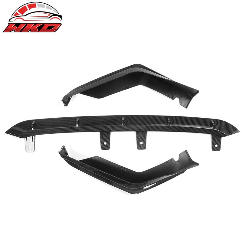 Fits 22-24 Honda Civic 11th Gen IKON 3PCS Front Bumper Lip PP Carbon Fiber Print
