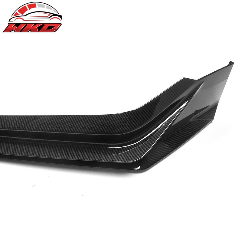 Fits 22-24 Honda Civic 11th Gen IKON 3PCS Front Bumper Lip PP Carbon Fiber Print